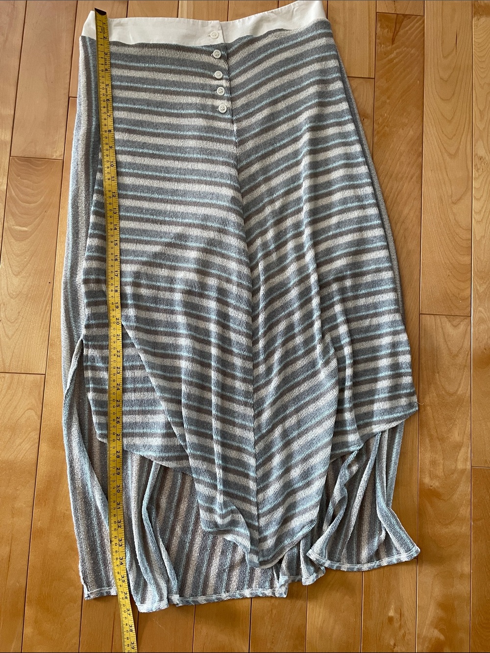 M. Alluring Striped Knit Tank and Skirt Set in Cream , Grey and Blue - Picture 11 of 13